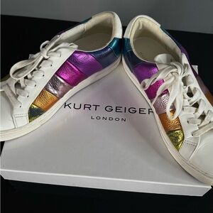 Kurt Geiger Purple and Blue Sneakers with Metallic Accents